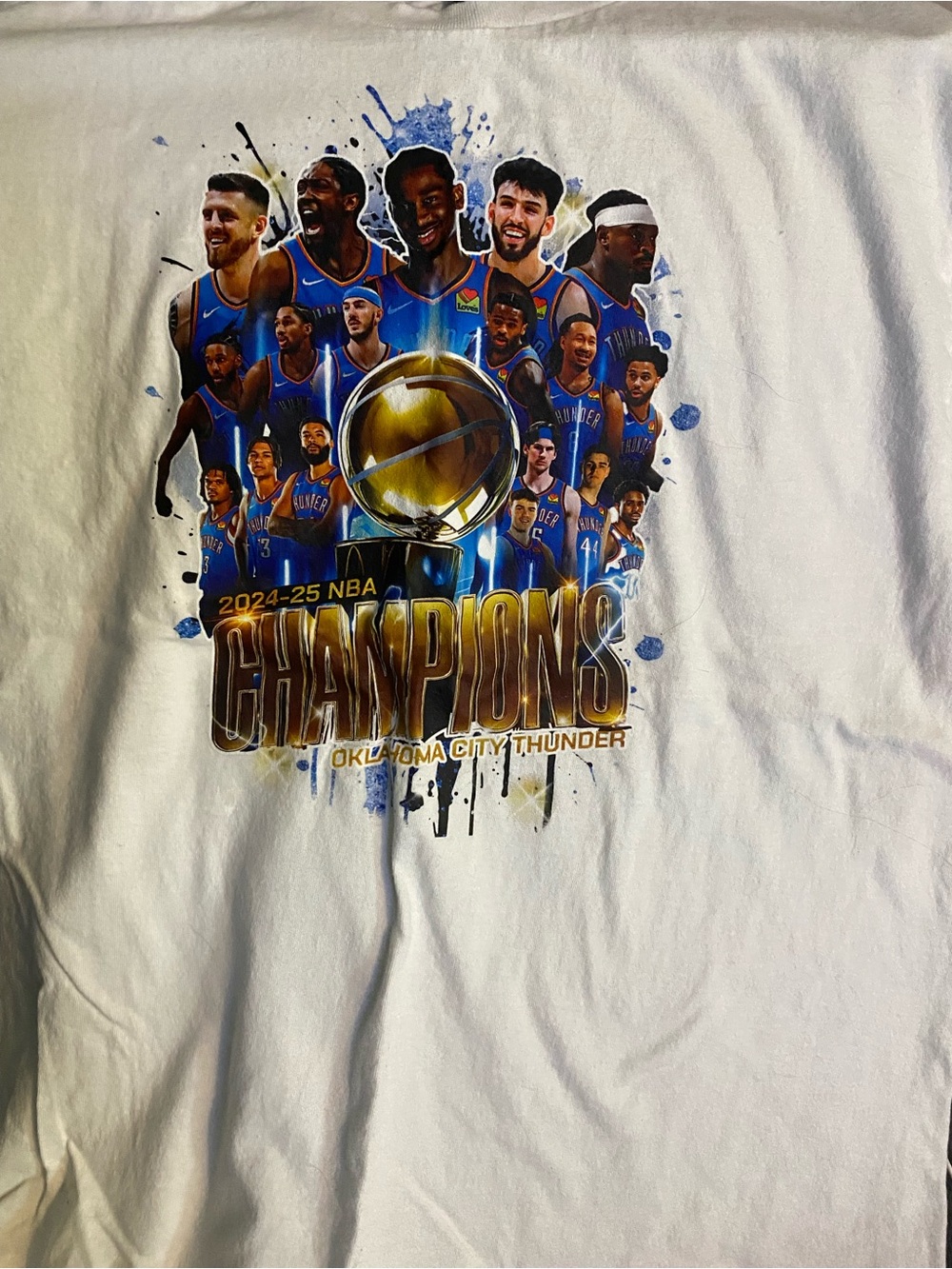 Oklahoma City Thunder 2024-25 Champions White Team Graphic Tee